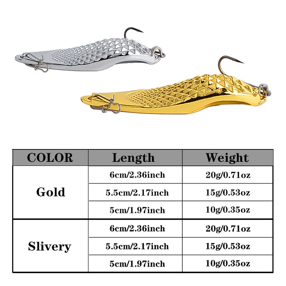 6PCS Metal Spinners Lures with - Fishing Hook Treble review and price